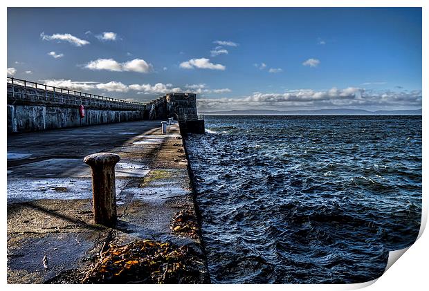 Saltcoats Harbour Print by Sam Smith