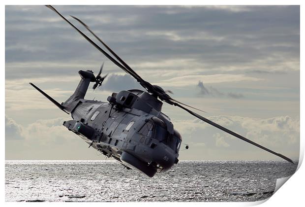  Merlin Helicopter Print by Sam Smith