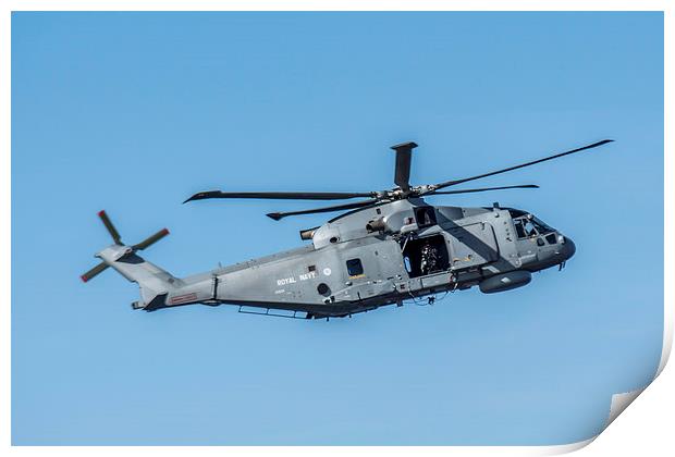 Merlin helicopter Print by Sam Smith