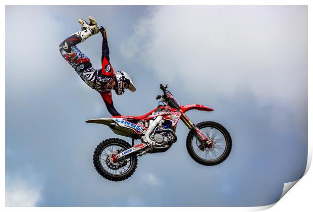 Stunt rider Print by Sam Smith
