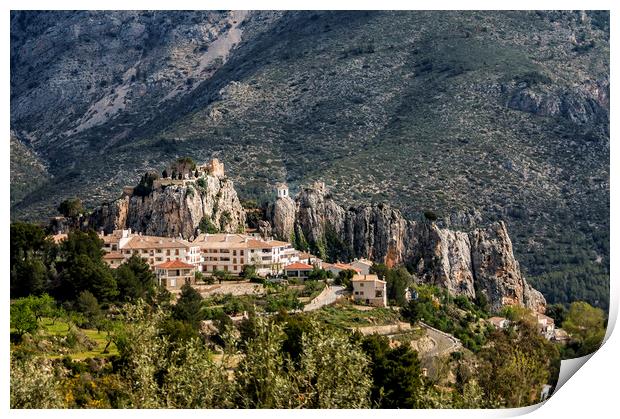 El Castell de Guadalest Print by Sam Smith