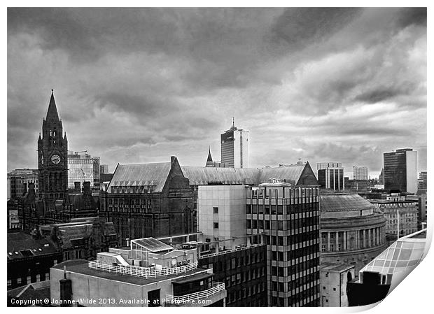 Manchester Skyline Print by Joanne Wilde