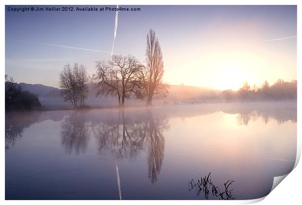 Thames at Mapledurham against the light Print by Jim Hellier