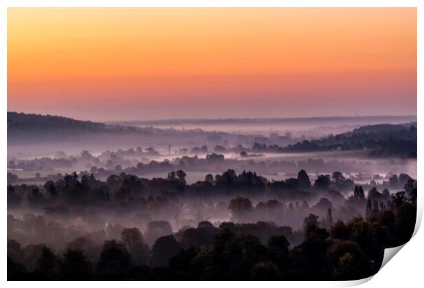 Thames valley dawn Print by Jim Hellier