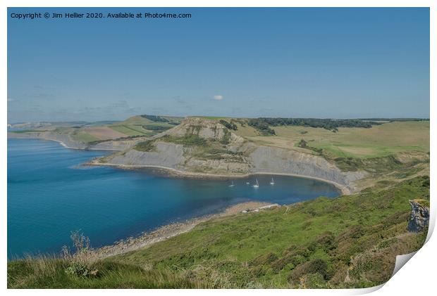 Jurassic coast at Chapmans pool Print by Jim Hellier