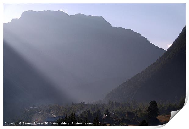 Morning Light Pisang, Himalayas, Nepal Print by Serena Bowles