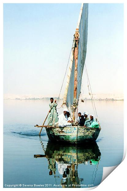 Felucca Ferry on the Nile, Egypt Print by Serena Bowles