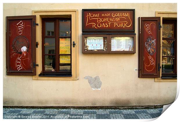 Czech Restaurant Prague Print by Serena Bowles