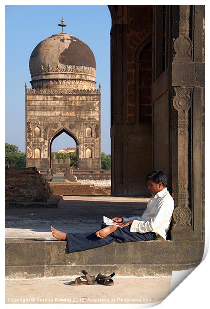 Relaxing at the Bahid Shahi Tombs Bidar Print by Serena Bowles