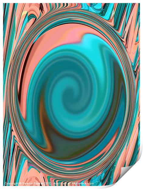 Pink and Blue Swirl Print by Serena Bowles