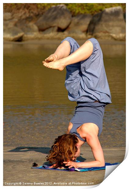 Yoga on Palolem Beach Print by Serena Bowles