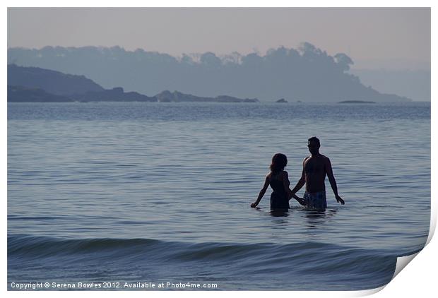 Couple in the Sea Palolem Print by Serena Bowles