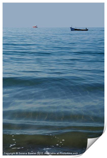 Boat out to Sea Palolem Print by Serena Bowles