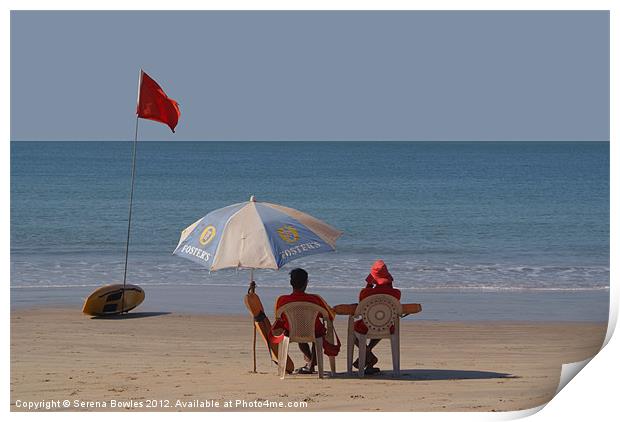 Life Guards on Palolem Beach Print by Serena Bowles