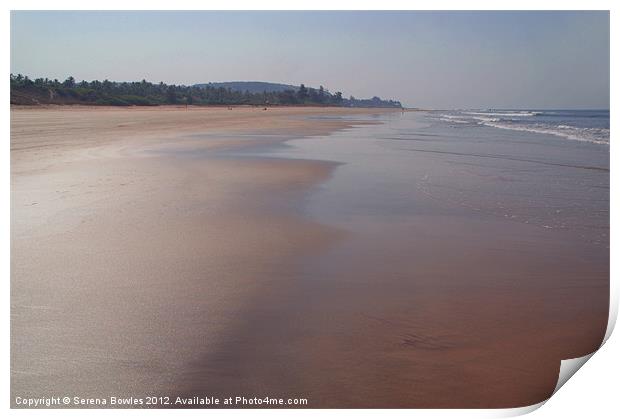 Wide Sandy Beach Mandrem, Goa, India Print by Serena Bowles