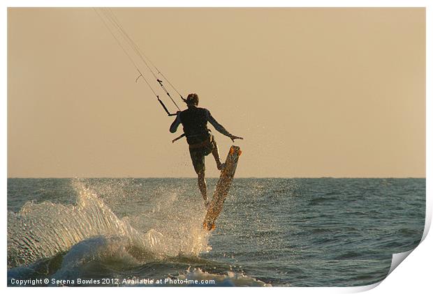 Kite Surfer Jumping Mandrem Print by Serena Bowles