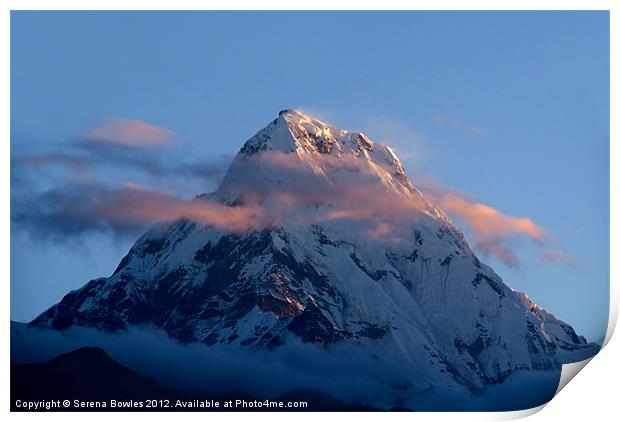 Mountains at Sunrise Poon Hill Print by Serena Bowles
