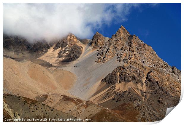 Craggy Mountain Top with Cloud Print by Serena Bowles