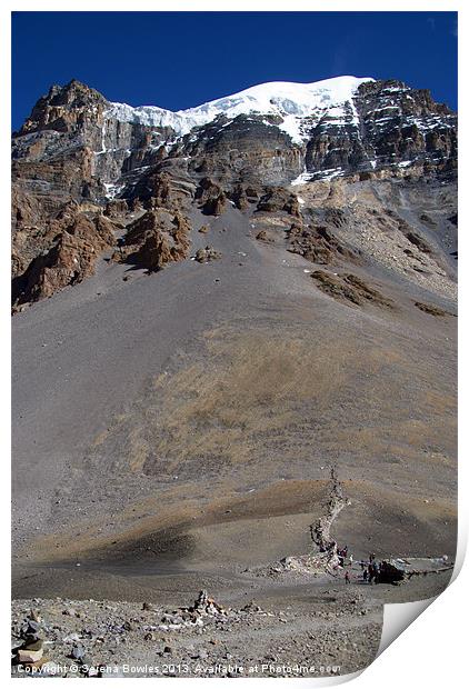 Looking Down on Thorung La, Annapurna Circuit, Nep Print by Serena Bowles