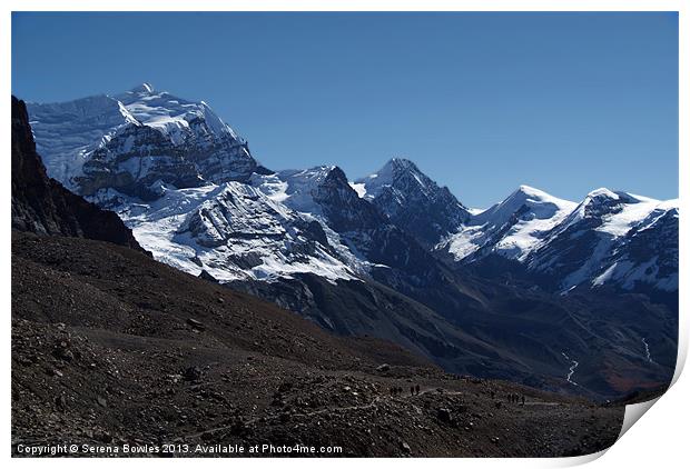 Approaching Thorung La, Annapurna Circuit, Nepal Print by Serena Bowles