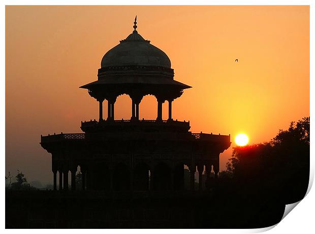 Sunrise at the Taj Mahal Print by Serena Bowles