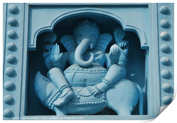 Blue Ganesha, Belur Print by Serena Bowles