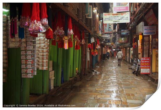Rainy Streets Kathmandu Print by Serena Bowles