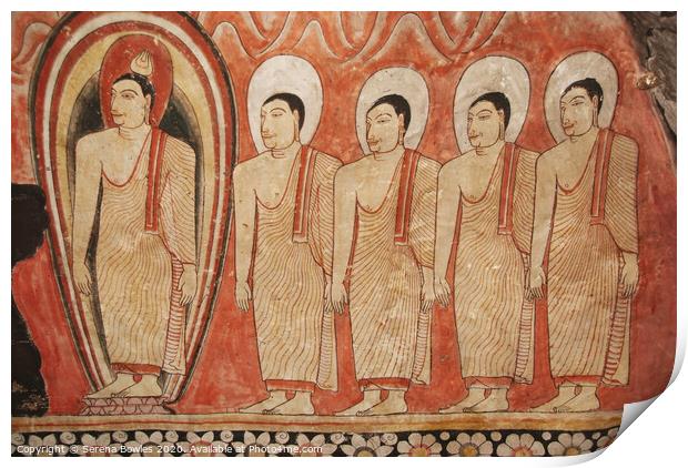 Cave Paintings Dambulla Print by Serena Bowles