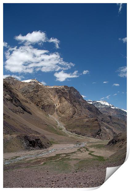 Scenery in the Spiti Valley Print by Serena Bowles