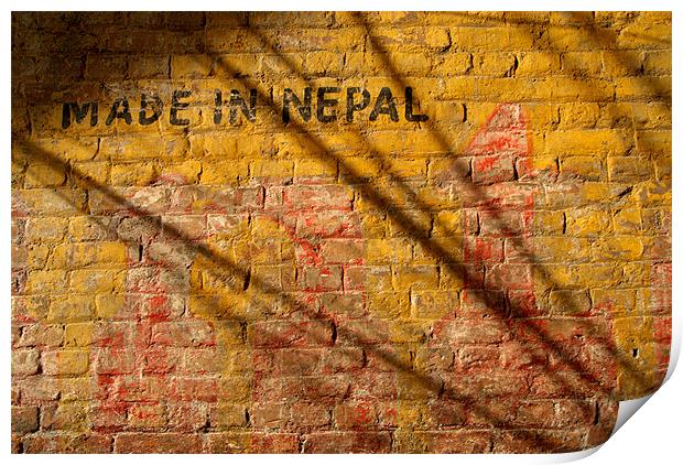 Made in Nepal on Wall Print by Serena Bowles