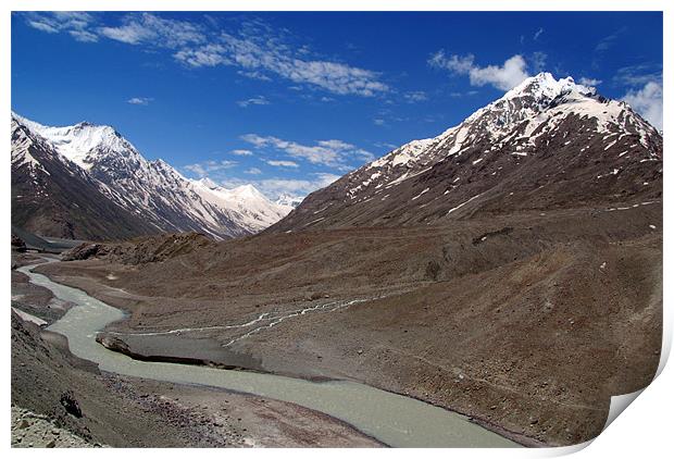 The Chandra River in the Lahaul Valley, India Print by Serena Bowles