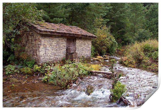Stone Building by River near Chame Print by Serena Bowles