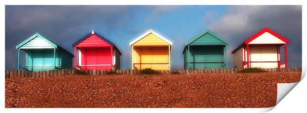 Hazy Huts Print by Louise Godwin