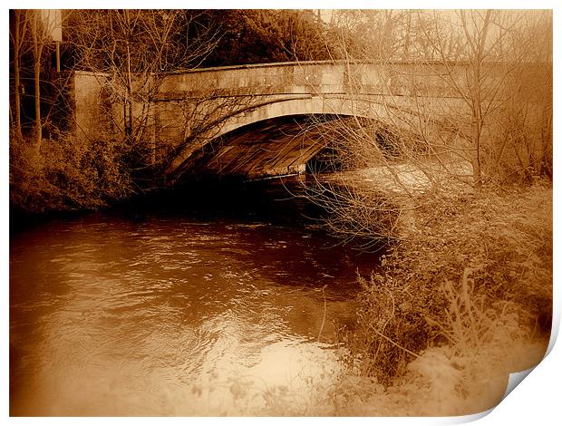 Nostalgic Bridge Print by Louise Godwin
