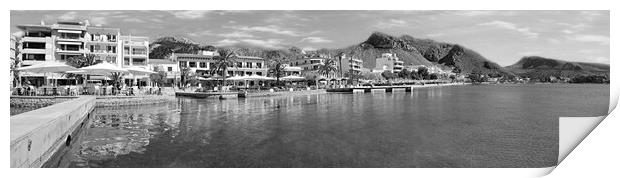 Puerto Pollensa Monochrome Print by Louise Godwin