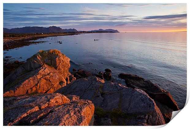 Sunset on Lofoten Islands Print by Thomas Schaeffer