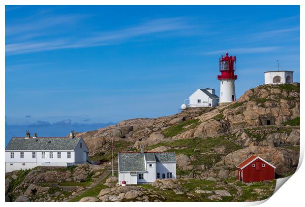 Lindesnes Lighthouse in the morning Print by Thomas Schaeffer