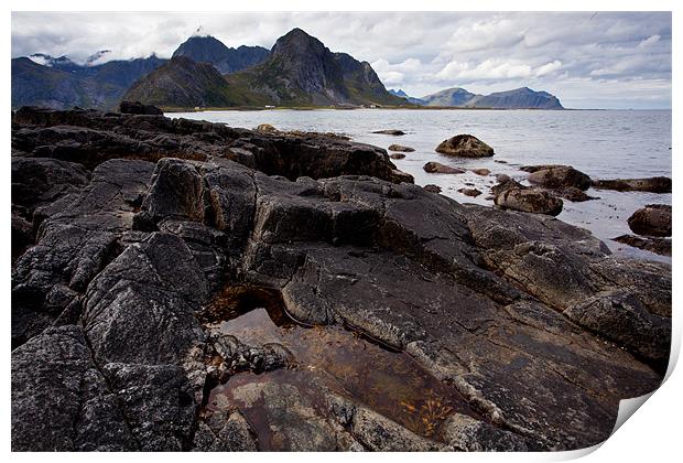 Lofoten coast Print by Thomas Schaeffer