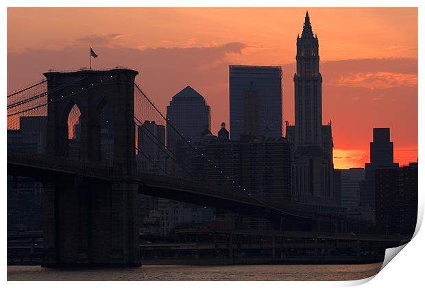 New York sunset Print by Thomas Schaeffer