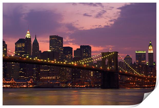 New York @ night Print by Thomas Schaeffer