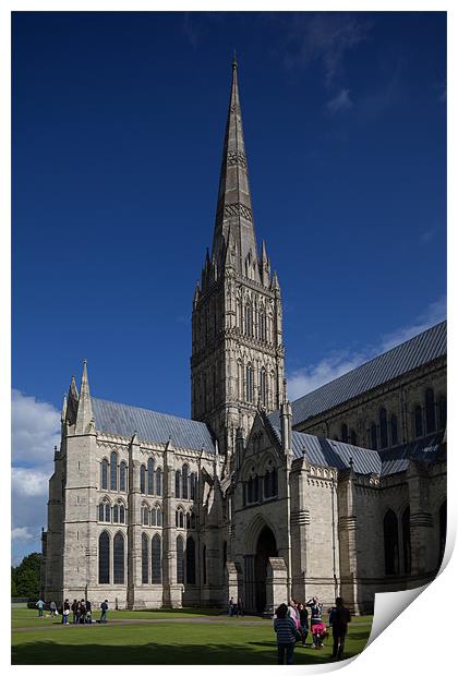 Salisbury cathedral Print by Thomas Schaeffer
