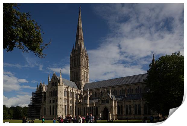 Salisbury cathedral Print by Thomas Schaeffer