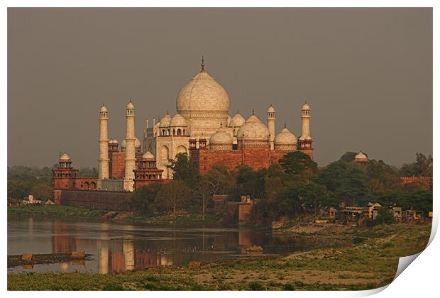 Taj Mahal sunset Print by Thomas Schaeffer