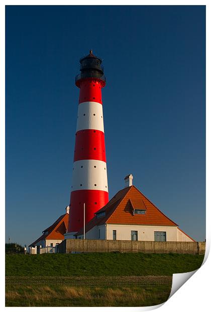 Westerhever Lighthouse Print by Thomas Schaeffer