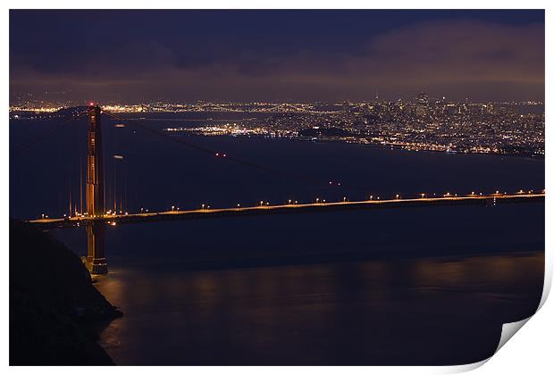 Golden Gate @ Blue Hour  Print by Thomas Schaeffer