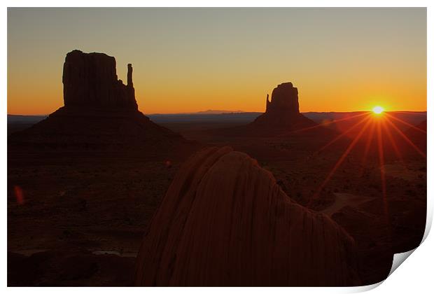 Monument valley sunrise Print by Thomas Schaeffer