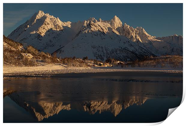 Austenesfjord with mountains Print by Thomas Schaeffer