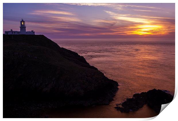 Sunset at Strumble Head Lighthouse Print by Thomas Schaeffer