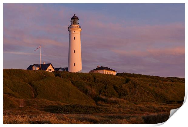 Sunset at the lighthouse Print by Thomas Schaeffer