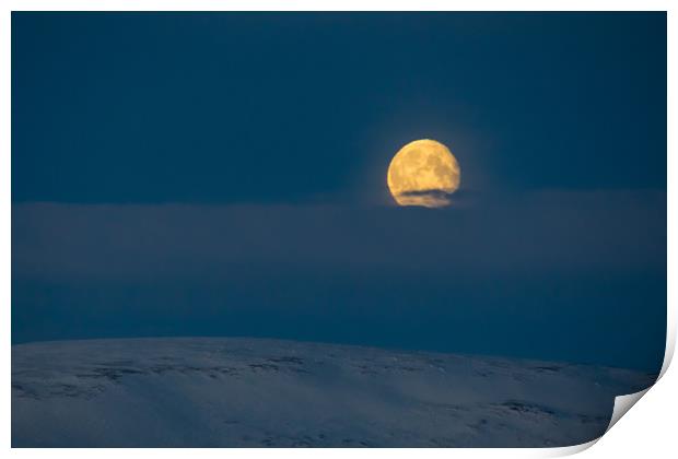 Arctic Moonset Print by Thomas Schaeffer